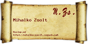 Mihalko Zsolt névjegykártya